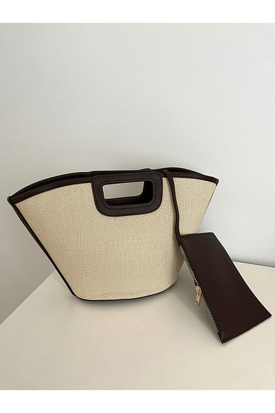 Babydoll Bag Geantă de mână și de umăr din paie premium pentru femei