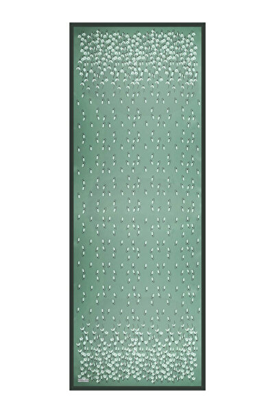 Bursa İpek Μεταξωτό σάλι με μοτίβο χακί Kardelen