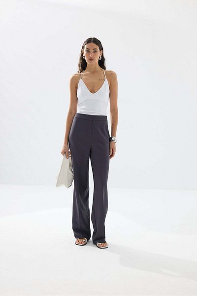 Tailors Room Pleated Trouser Skirt - Gray