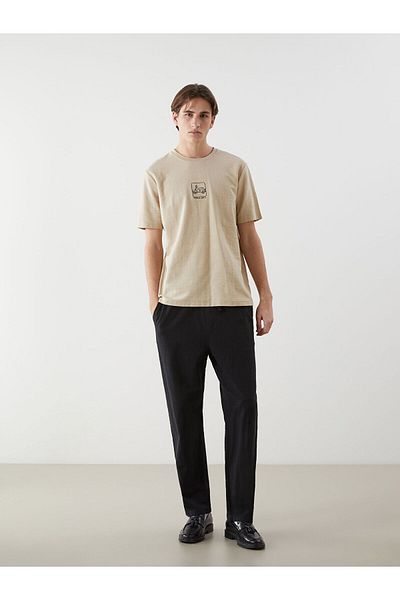 LC Waikiki Ανδρικό μπλουζάκι με κέντημα Crew Neck