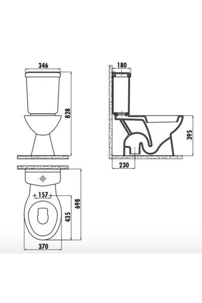 Creavit Pitta Alttan Çıkışlı Klozet Seti (4 Parça)PP Yavaş Kapak