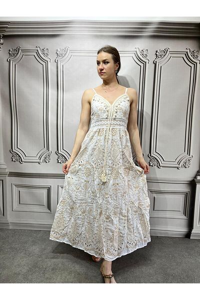 AGORATEKSTİL Rochie italiană cu bretele din dantelă pentru femei de sezon nou