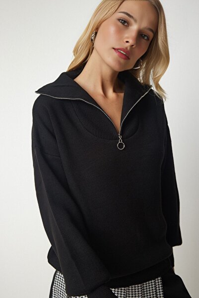 Cloudy Kids Pulover de tricotaj supradimensionat cu fermoar