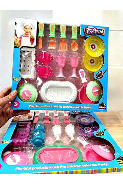 ALYTOYS Aşçılık Oyunları 16 Parça Mutfak Seti Yemek Bulaşık Evcilik Oyuncak T...