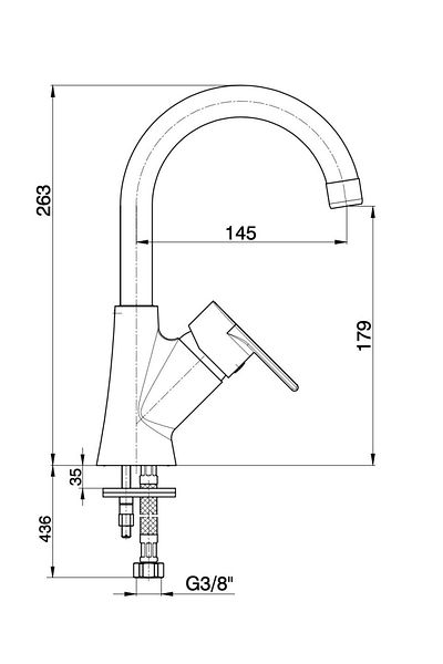 Ar & Yak Ar Liona Swan Pipe Sink Faucet 102108964