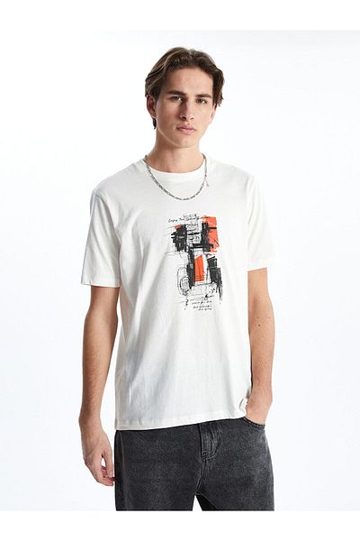 LC Waikiki Crew Neck Printed Combed Cotton Men's T-Shirt