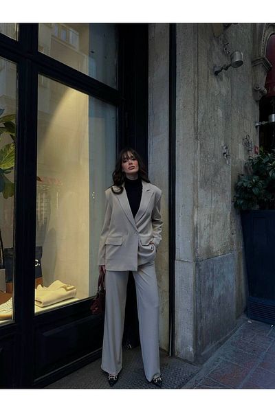 Alen Kiki Double Breasted Oversize Blazer Jacket
