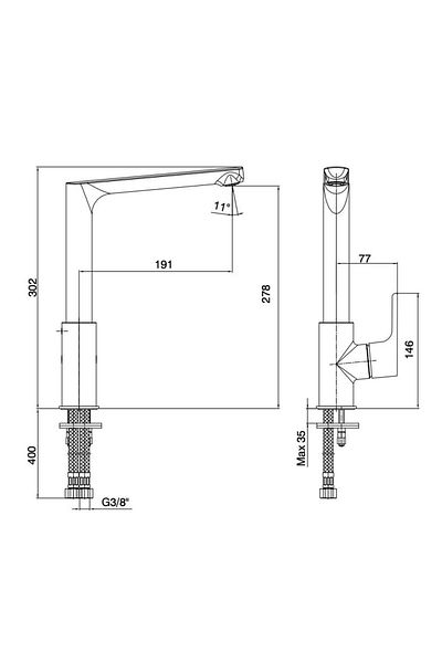Eca Luna Sink Kitchen Faucet 102118043