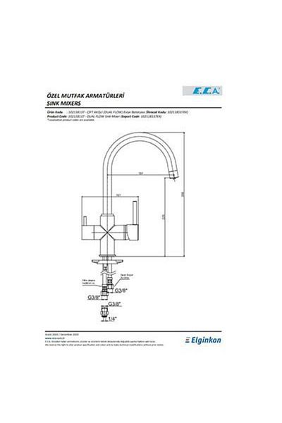 Eca Icon Dual Flow Purified Kitchen Faucet 102118138H
