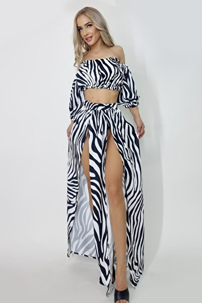FashionForYou Naila beach set, skirt and short top, Zebra