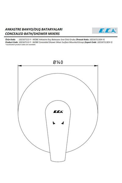 Eca Niobe Built-in Shower Faucet Surface Mounted Group102167113-y