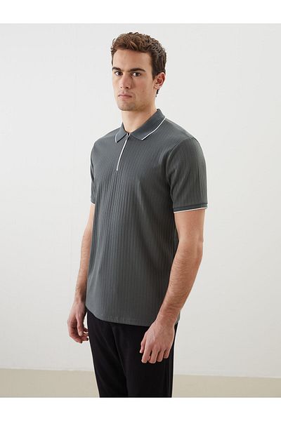 LC Waikiki Tricou pentru bărbați din bumbac pieptănat cu mânecă scurtă cu gât polo