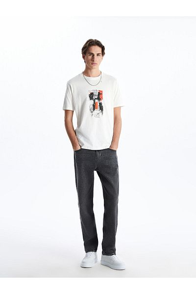 LC Waikiki Crew Neck Printed Combed Cotton Men's T-Shirt