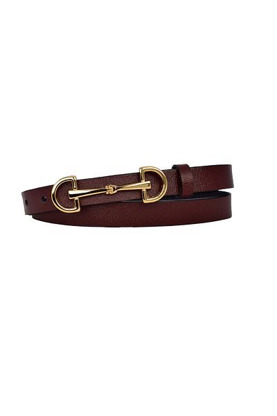 GoDeri 100% piele naturală, curea subțire de 2 cm roșu claret pentru femei cu cataramă de culoare aurie; Rochie, Curea PantaloniD&D