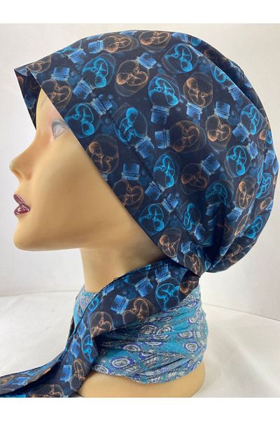 ONURTEKS İŞ ELBİSELERİ Lycra, Doctor, Nurse, Hospital, Health Worker, Medical Bonnet & Surgical Hijab Bonnet, Patterned, Colorful