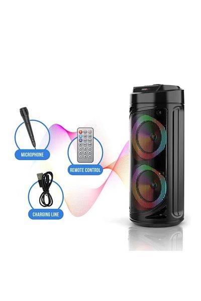 Primo Plus Zqs6212 3000mah Battery Speaker With Led Light And Wired Microphone