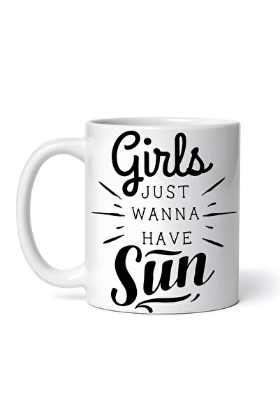 OEM Εξατομικευμένη Λευκή Κούπα, Girls Just Wanna Have Sun, Inovatix®. 330 ml