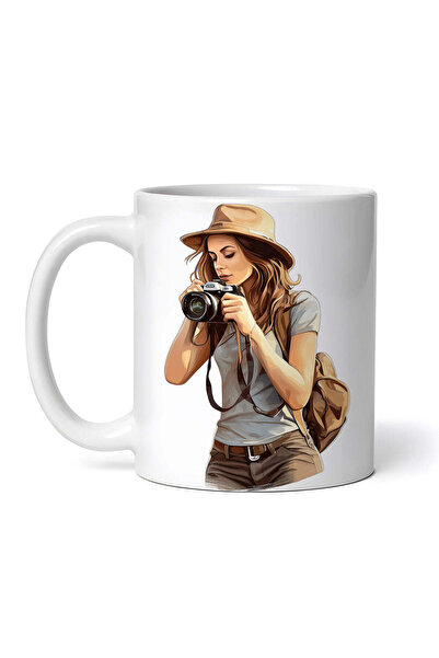 INOVATIX Personalized White Mug, Photographer With Hat, Inovatix®. 330ml