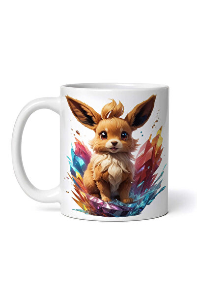OEM Cană albă personalizată, cristal Pokemon Eevee, INOVATIX®. 330 ml