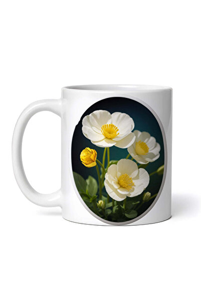 OEM Εξατομικευμένη λευκή κούπα, μενταγιόν με λουλούδια βουτύρου, INOVATIX®. 3...