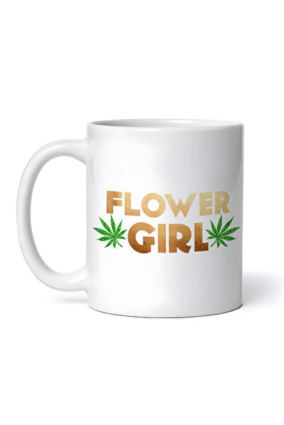 OEM Cană albă personalizată, Flower Girl, floare de canabis, INOVATIX®. 330ml