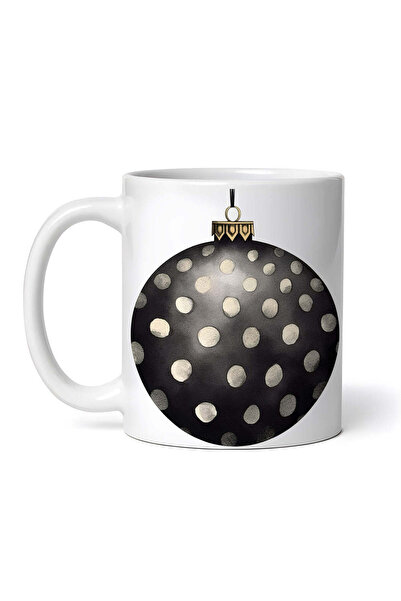 OEM Cană albă personalizată, glob negru cu buline, INOVATIX®. 330ml