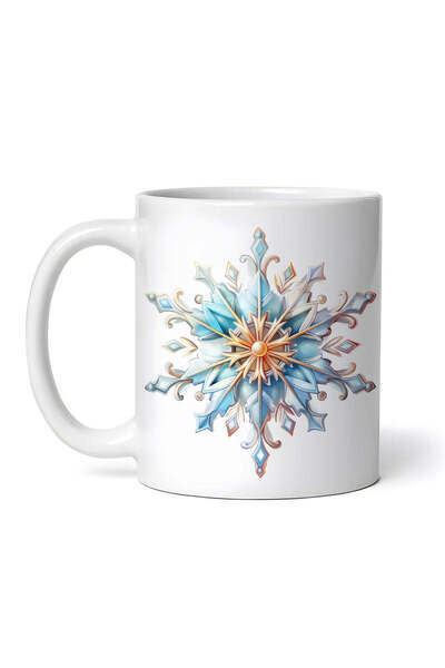 OEM Εξατομικευμένη Λευκή Κούπα, Χριστουγεννιάτικη Χιονονιφάδα, Inovatix®. 330ml