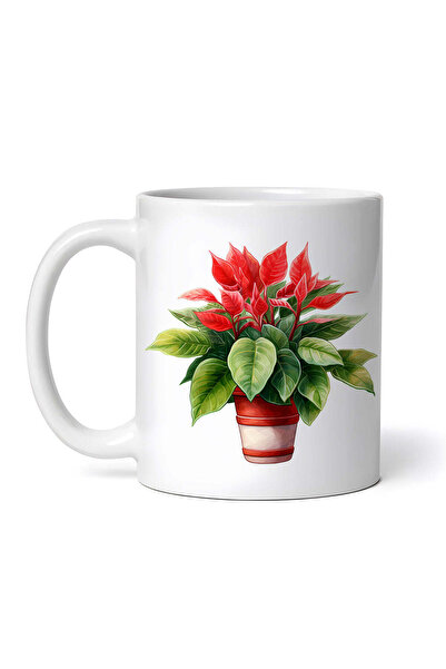 OEM Εξατομικευμένη Λευκή Κούπα, Χριστουγεννιάτικα Λουλούδια Geea, Inovatix®. ...