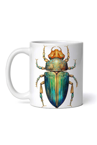 OEM Cană albă personalizată, Gândac de bucătărie egiptean verde, INOVATIX®. 3...