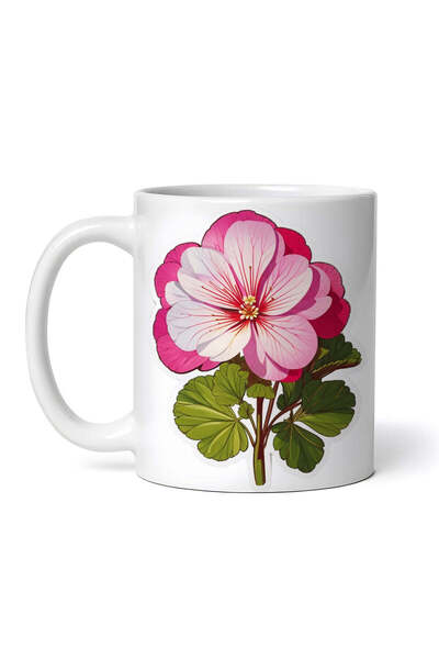 OEM Cană albă personalizată, Geranium, INOVATIX®. 330ml