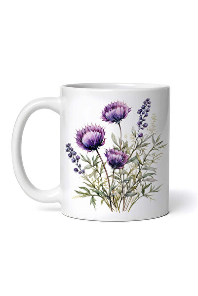 OEM Cană albă personalizată, flori uscate de maracini, INOVATIX®. 330ml