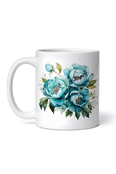 OEM Εξατομικευμένη Λευκή Κούπα, Λουλούδια Τίμιδας, Inovatix®. 330ml