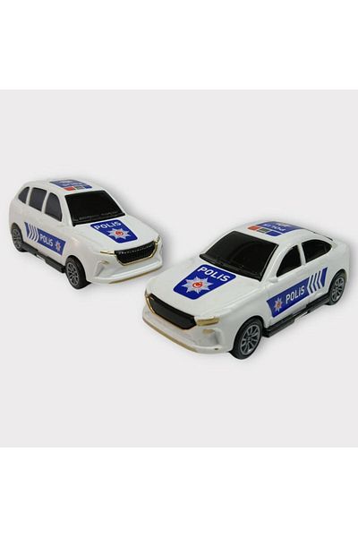 Angoravi Pull Drop Togg Police Car - 2Pcs White