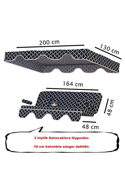 Yekta Home Karaburun 3 kişilik Salıncak Minder Takımı . Yastık Tente Kolluk Minder Süngerli Set