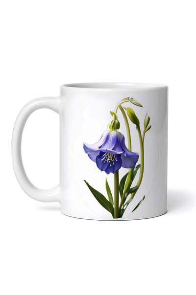 OEM Εξατομικευμένη λευκή κούπα, λουλούδι Bluebell, INOVATIX®. 330ml