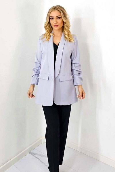 FashionForYou Nora Casual Jacket, Medium Length, Grey, Size S/m