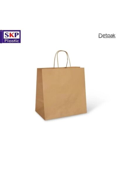 SKP Plastic اكياس ورقية لون بني من ديت باك مقاس كبير (20حبة)