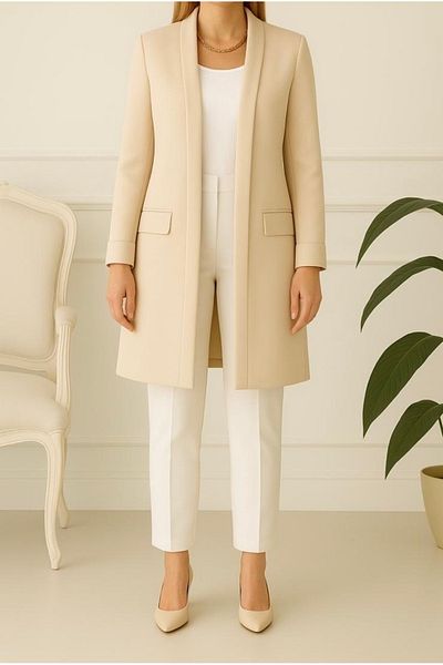Heyya Γυναικείο μακρύ μπουφάν Beige