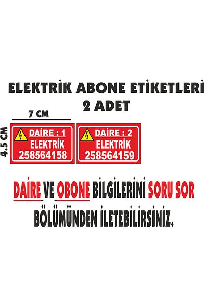 sıradışıhediyem Metal Label Subscriber Number Sticker Electric Subscriber Label Water Subscriber Label Natural Gas Subscriber Back Tape