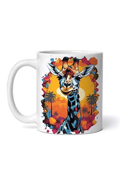 OEM Cană albă personalizată, Girafă Coquetă, INOVATIX®. 330ml