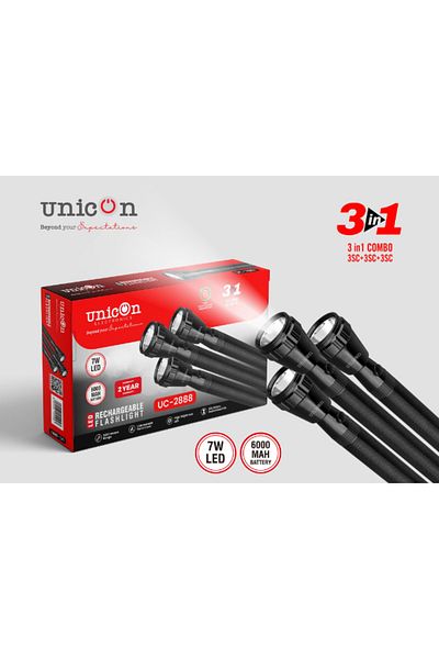 unicon -3-Rechargeable-Led-Flashlight-(UC-2888)