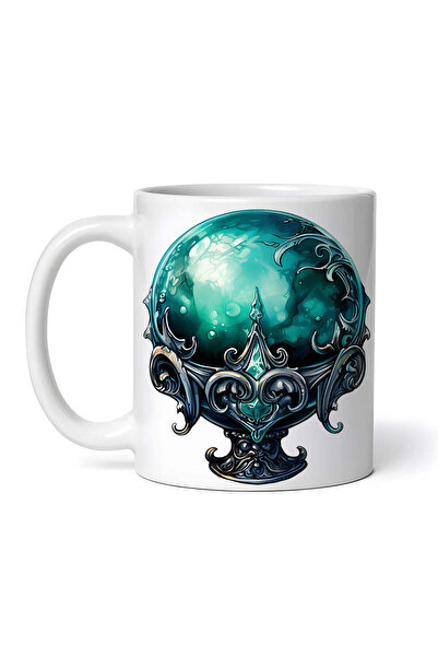 OEM Cană albă personalizată, glob magic verde, INOVATIX®. 330ml