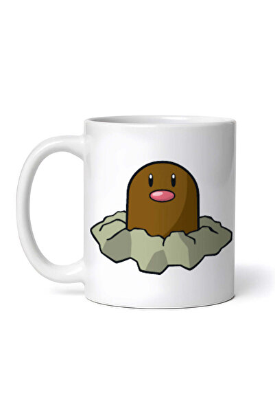 OEM Cană albă personalizată, Pokemon Diglett cu nas, INOVATIX®. 330ml