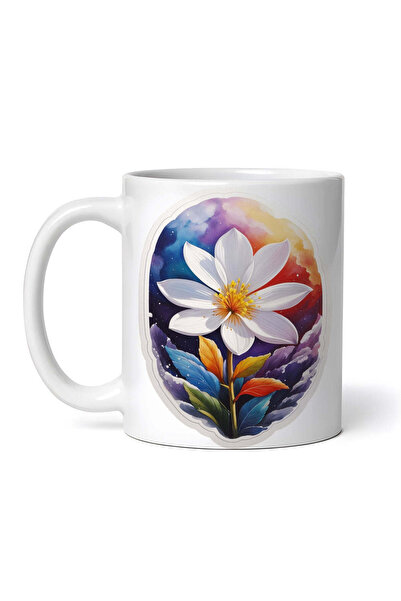 OEM Cană albă personalizată, Glory of the Snow, flori de iarnă, INOVATIX®. 330ml