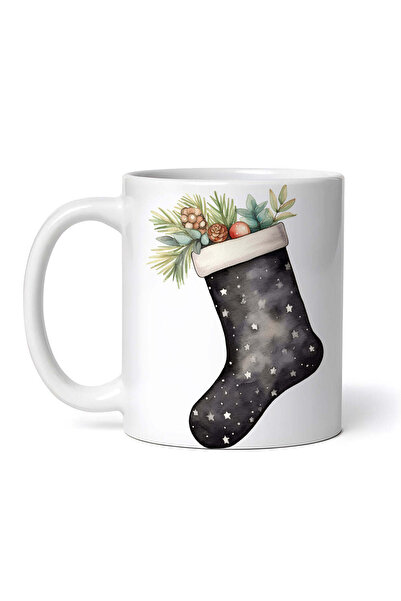 OEM Εξατομικευμένη λευκή κούπα, Χριστουγεννιάτικη μπότα, INOVATIX®. 330ml