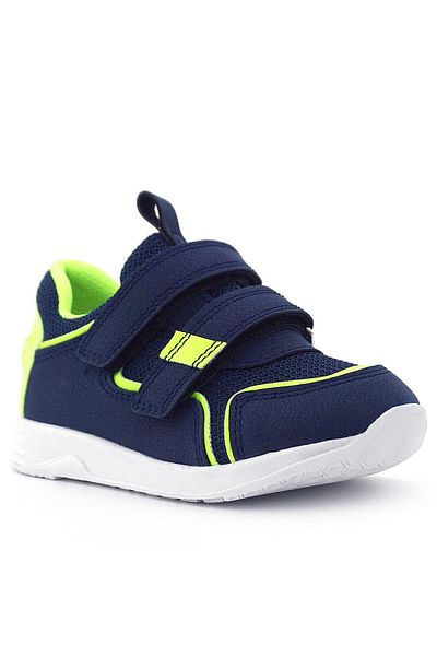Rakerplus Navy Blue Yellow Velcro Boys' Sports Shoes