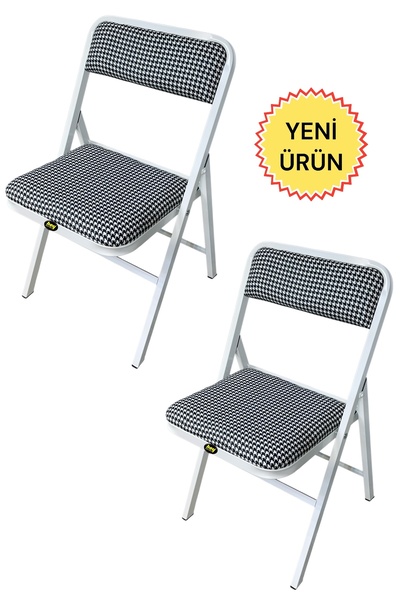 hey Katlanır Kamp Sandalyesi Piknik Sandalyesi Beyaz Kazayağı Kumaş 2'li