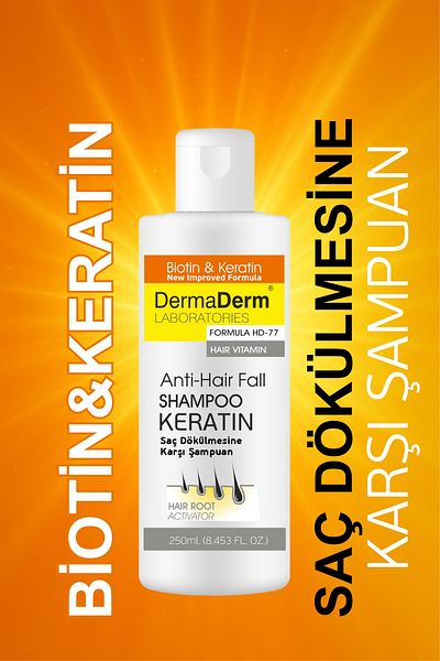 DermaDerm Biotin and Keratin Anti-Hair Loss Fast Hair Growth Plumping Repair Nourishing Shampoo