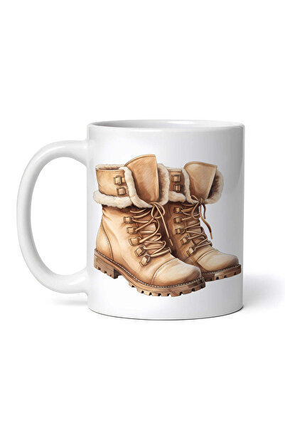 OEM Cană albă personalizată, cizme vintage de iarnă, INOVATIX®. 330ml