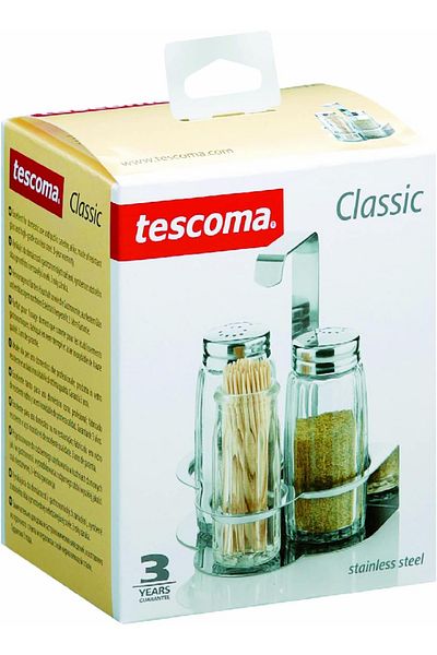 TESCOMA Classic Salt & Pepper Shakers with Toothpick Holder Set